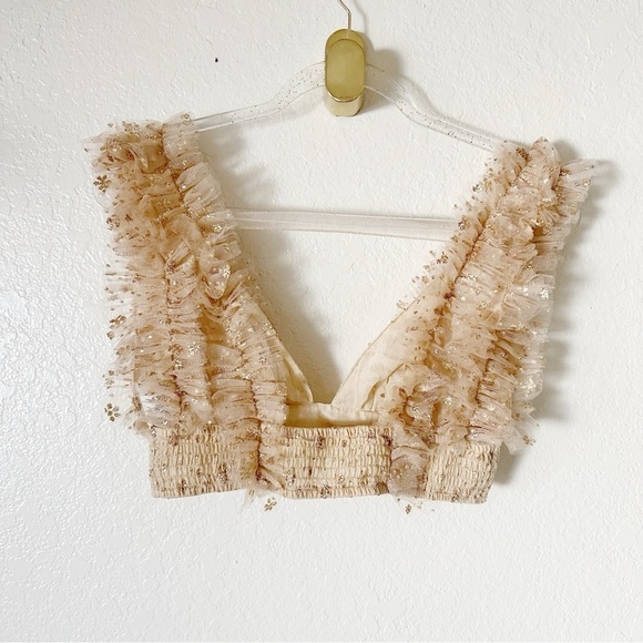 New Free People One Sosha Party crop Top in Gold - Picture 16 of 16